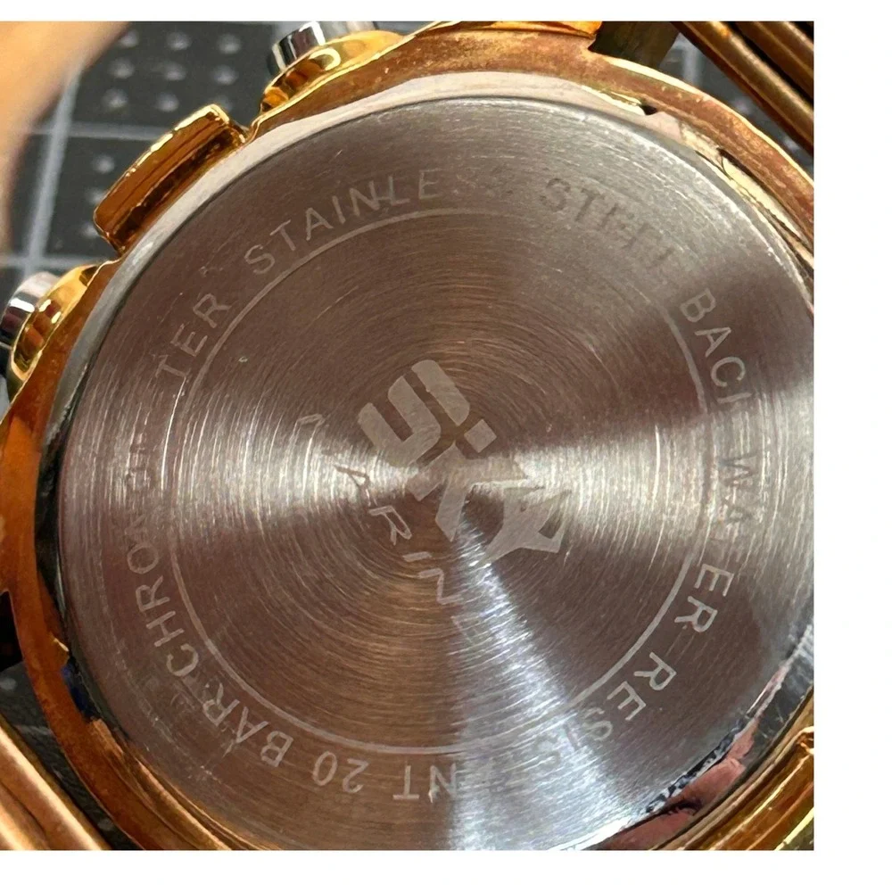 Sky Marine Digital‎ Watch Gold Tone Stainless Steel Tested Working